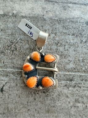 Orange Spiney Buckle Pendant